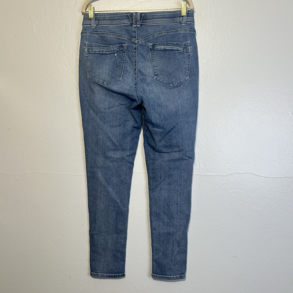 Democracy Jeans Womens 10 Blue "Ab"technology  Skinny Stretch‎ Distressed - Picture 2 of 13